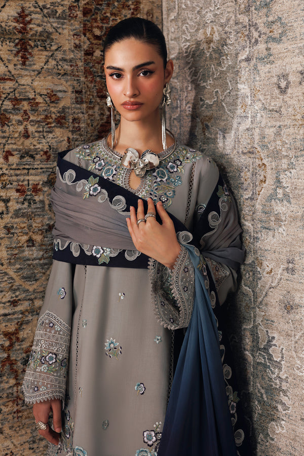 Qalamkar Qline Embroidered Linen Unstitched 3Pc Suit QLW-15 GINA