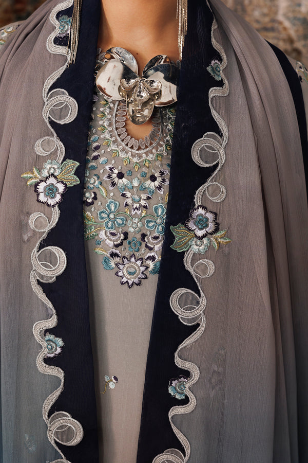 Qalamkar Qline Embroidered Linen Unstitched 3Pc Suit QLW-15 GINA