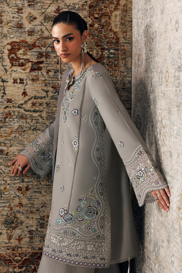 Qalamkar Qline Embroidered Linen Unstitched 3Pc Suit QLW-15 GINA