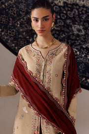 Qalamkar Qline Embroidered Linen Unstitched 3Pc Suit QLW-16 HAMNA