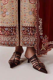 Qalamkar Qline Embroidered Linen Unstitched 3Pc Suit QLW-16 HAMNA