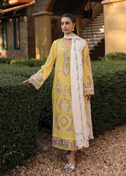 Qalamkar Qline Embroidered Lawn Unstitched 3Pc Suit QM-10 OLENA
