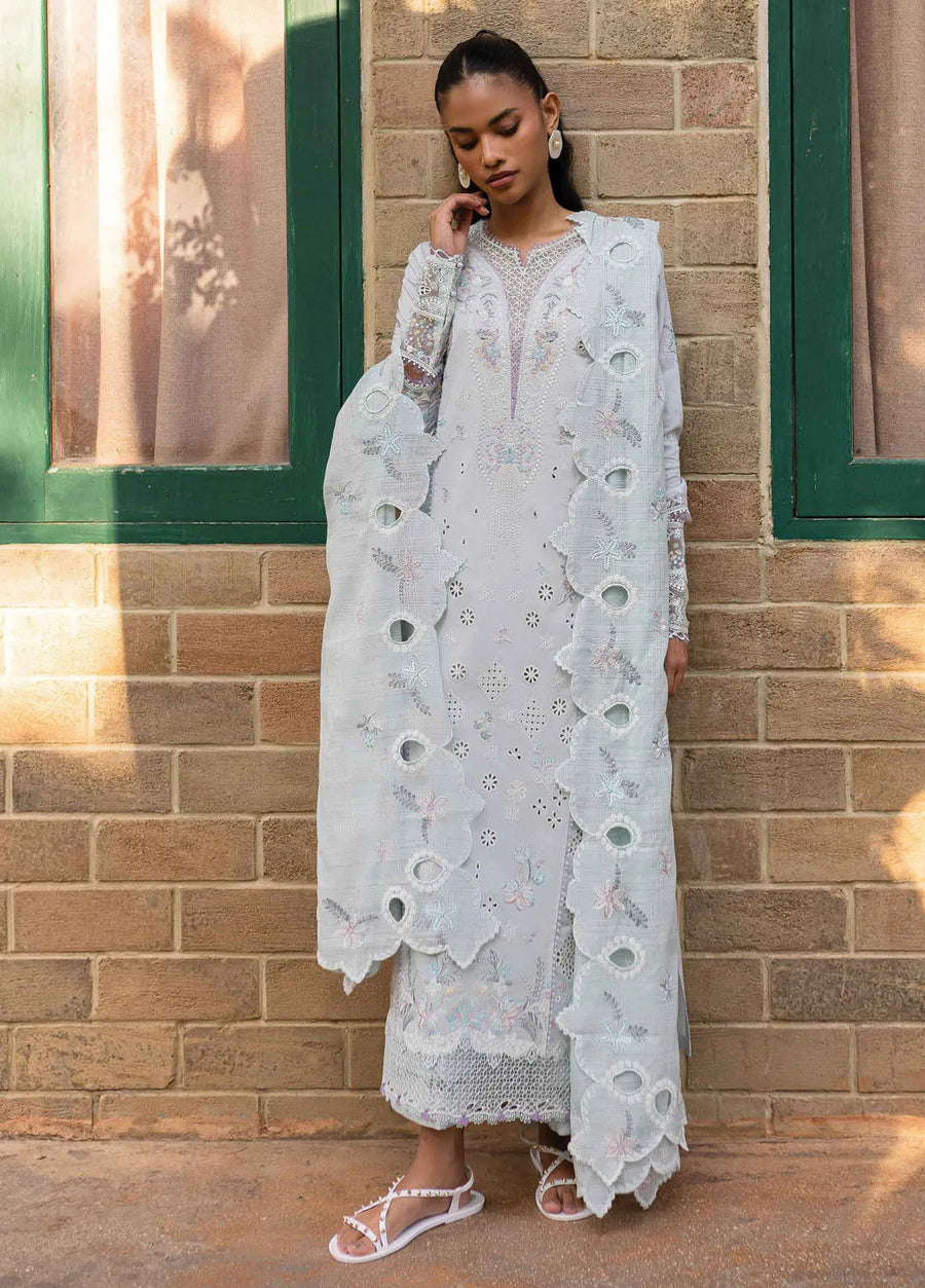 Qalamkar Qline Embroidered Lawn Unstitched 3Pc Suit QM-16 LUNE