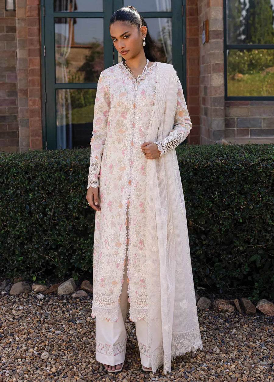 Qalamkar Qline Embroidered Lawn Unstitched 3Pc Suit QM-18 FEEHA
