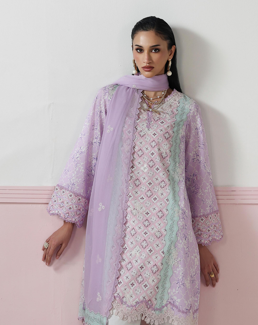 Qalamkar QPrints Embroidered Lawn Unstitched 3Pc Suit QQP-10A Josee