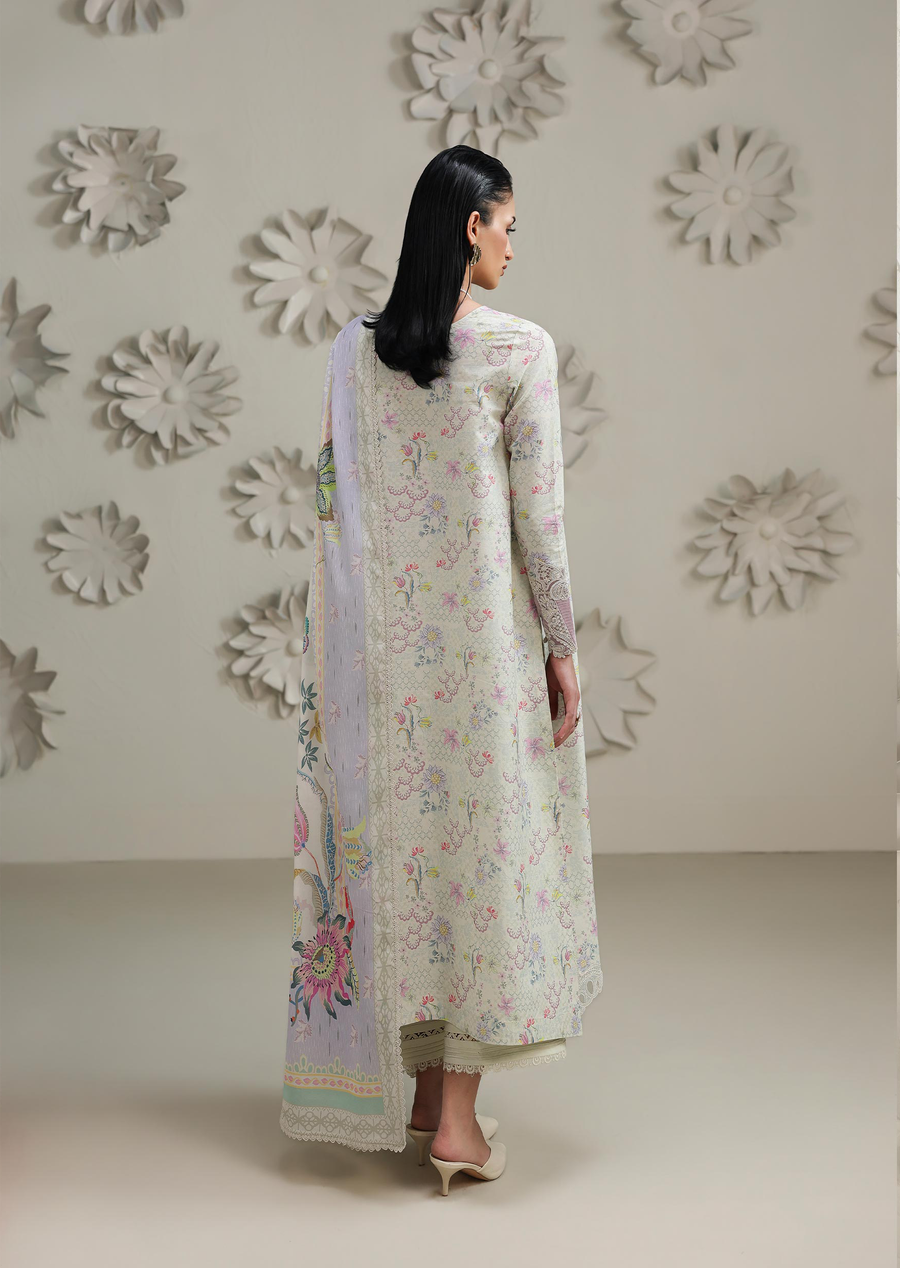 Qalamkar QPrints Embroidered Lawn Unstitched 3Pc Suit QQP-01B Ameena