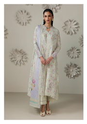 Qalamkar QPrints Embroidered Lawn Unstitched 3Pc Suit QQP-01B Ameena