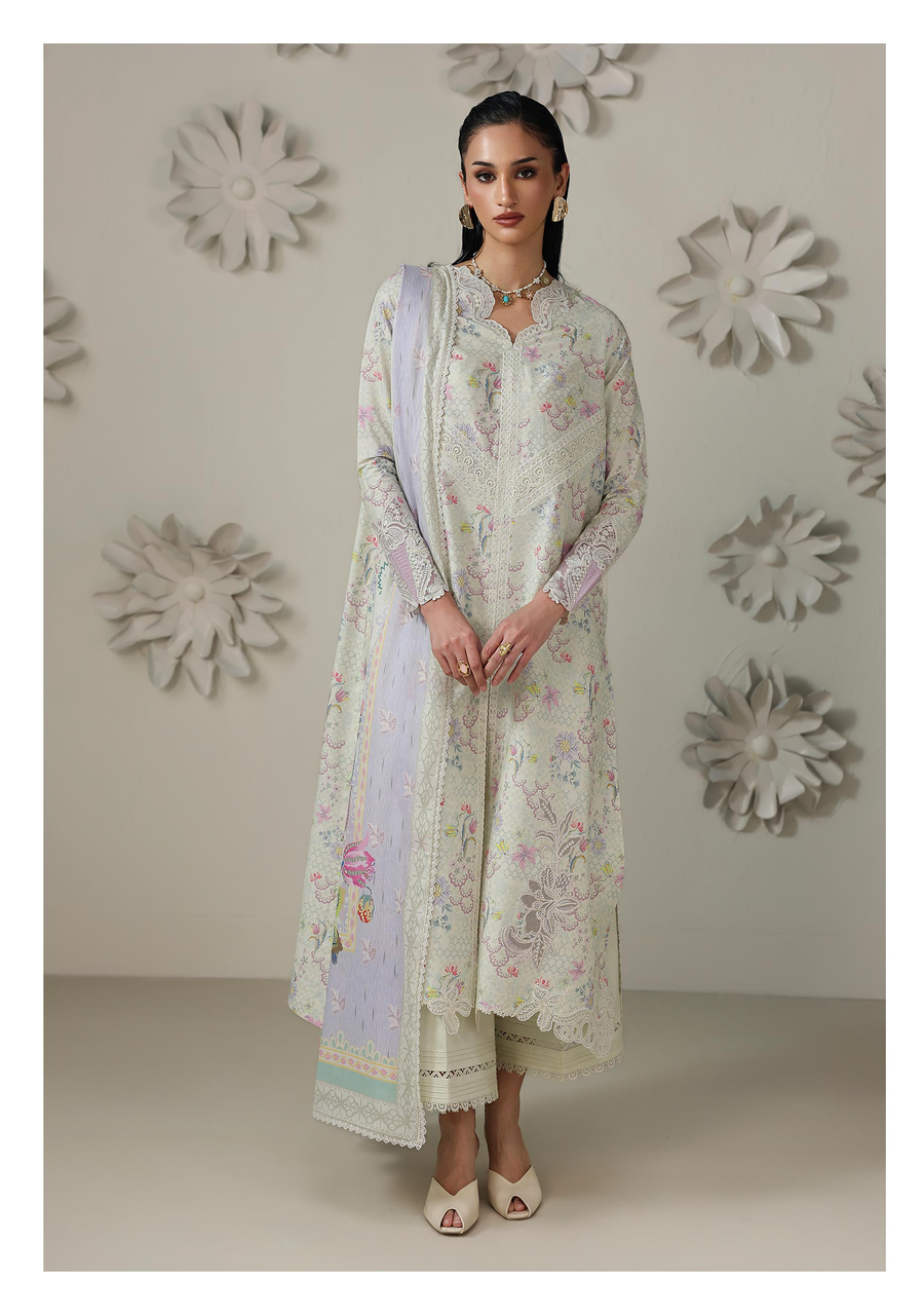 Qalamkar QPrints Embroidered Lawn Unstitched 3Pc Suit QQP-01B Ameena