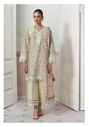Qalamkar QPrints Embroidered Lawn Unstitched 3Pc Suit QQP-04B Zayra