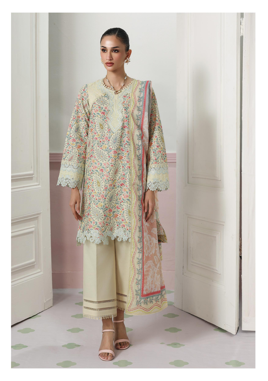 Qalamkar QPrints Embroidered Lawn Unstitched 3Pc Suit QQP-04B Zayra