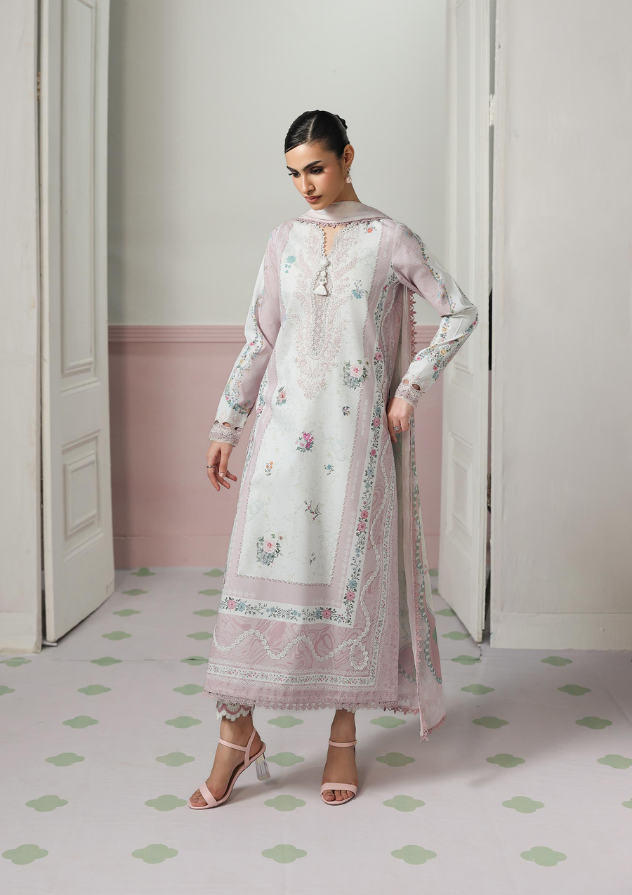 Qalamkar QPrints Embroidered Lawn Unstitched 3Pc Suit QQP-05A Minal