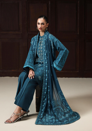Qalamkar QPrints Embroidered Lawn Unstitched 3Pc Suit QQP-06A Alyra