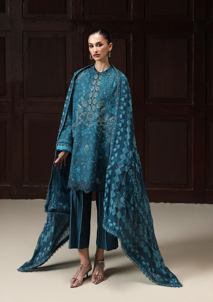 Qalamkar QPrints Embroidered Lawn Unstitched 3Pc Suit QQP-06A Alyra
