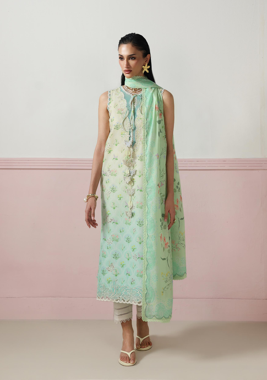 Qalamkar QPrints Embroidered Lawn Unstitched 3Pc Suit QQP-07B Della