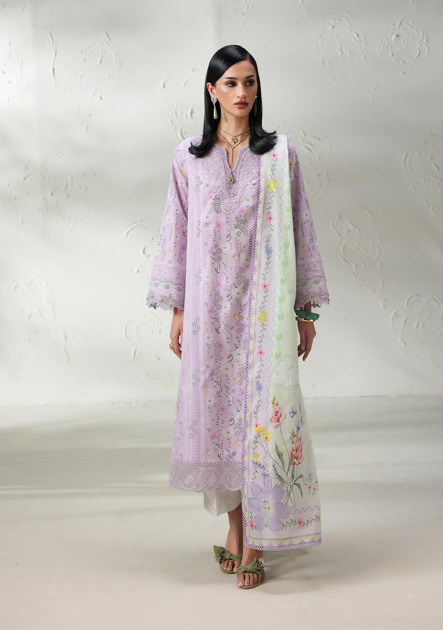 Qalamkar QPrints Embroidered Lawn Unstitched 3Pc Suit QQP-08B Elsie