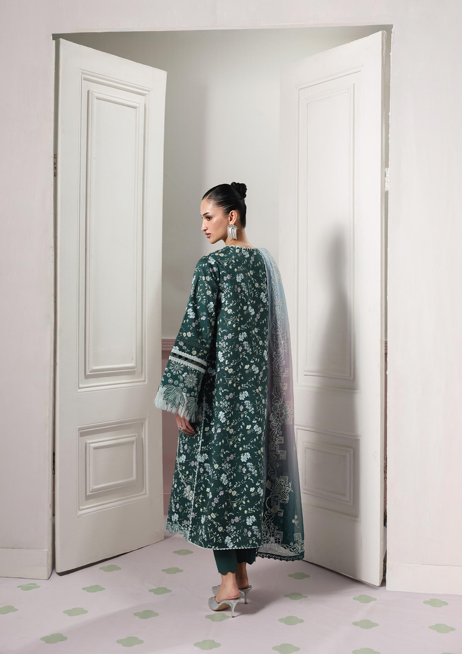 Qalamkar QPrints Embroidered Lawn Unstitched 3Pc Suit QQP-09B Diane