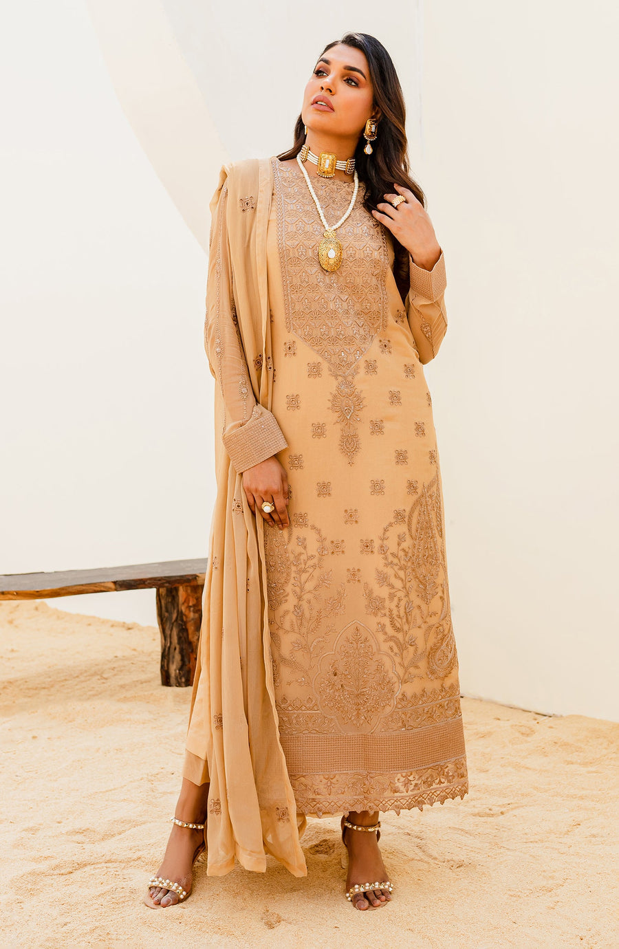 Maryum N Maria Sejal Embroidered Chiffon Unstitched 3Pc Suit QS23-501