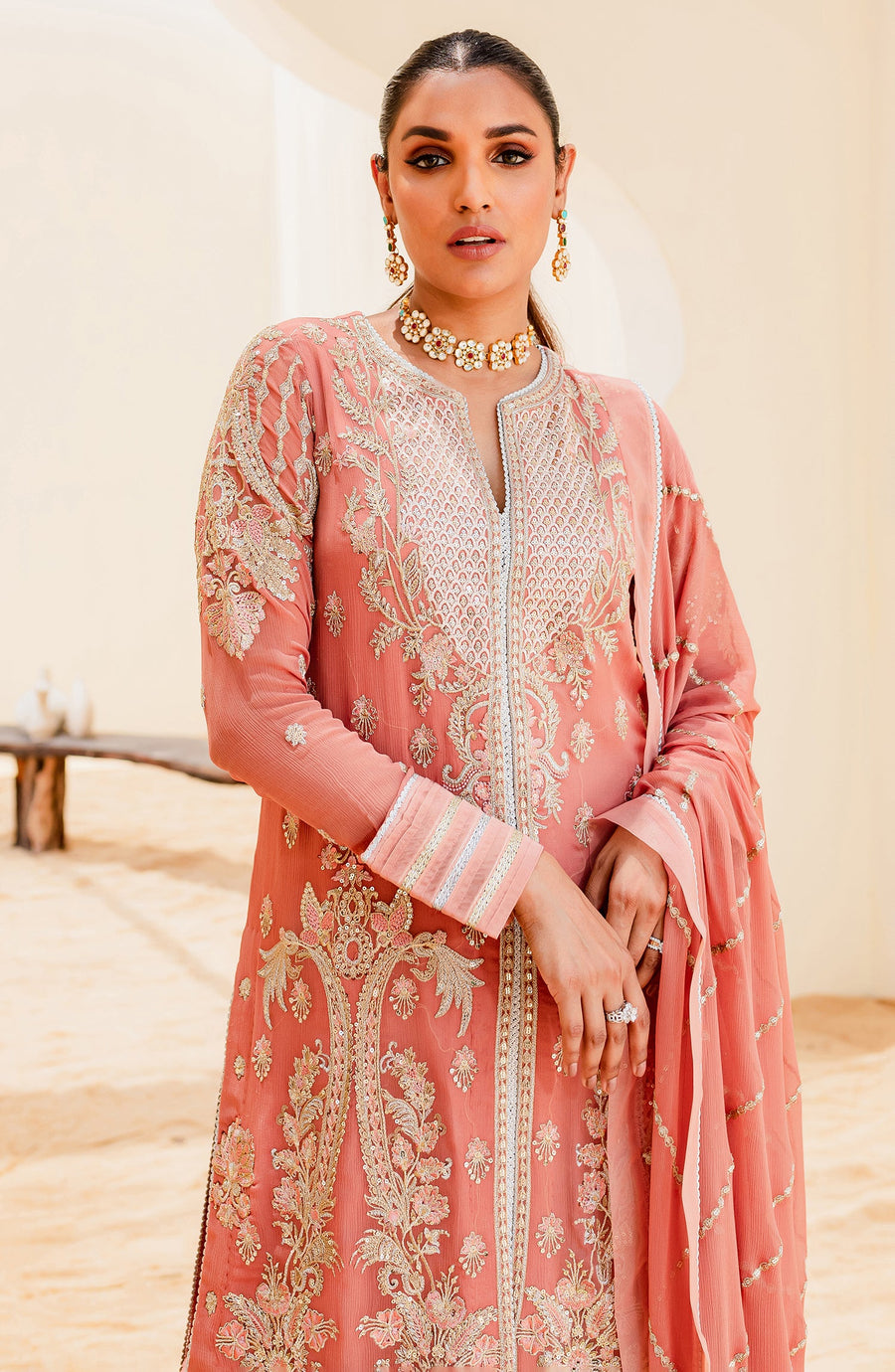 Maryum N Maria Sejal Embroidered Chiffon Unstitched 3Pc Suit QS23-509