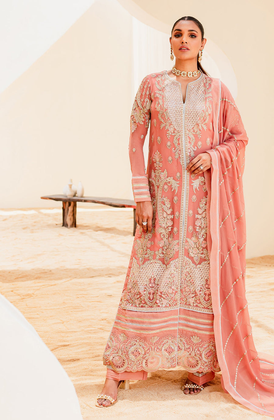 Maryum N Maria Sejal Embroidered Chiffon Unstitched 3Pc Suit QS23-509