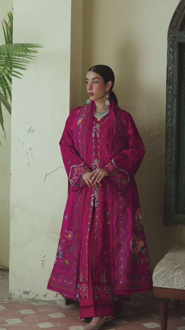 Qalamkar QPrints Unstitched Jacquard Weaved 3Pc Suit QW-02A MIREL