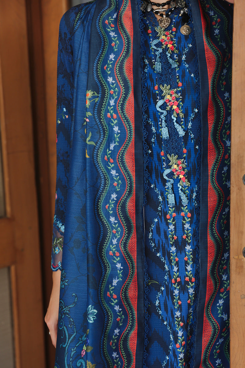Qalamkar QPrints Unstitched Jacquard Weaved 3Pc Suit QW-02B SILAS
