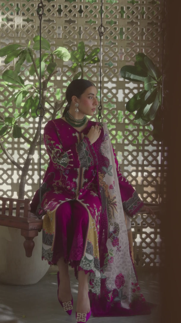 Qalamkar QPrints Unstitched Jacquard Weaved 3Pc Suit QW-04B LACEY