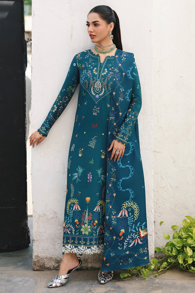 Qalamkar QPrints Unstitched Jacquard Weaved 3Pc Suit QW-05B AMIEL
