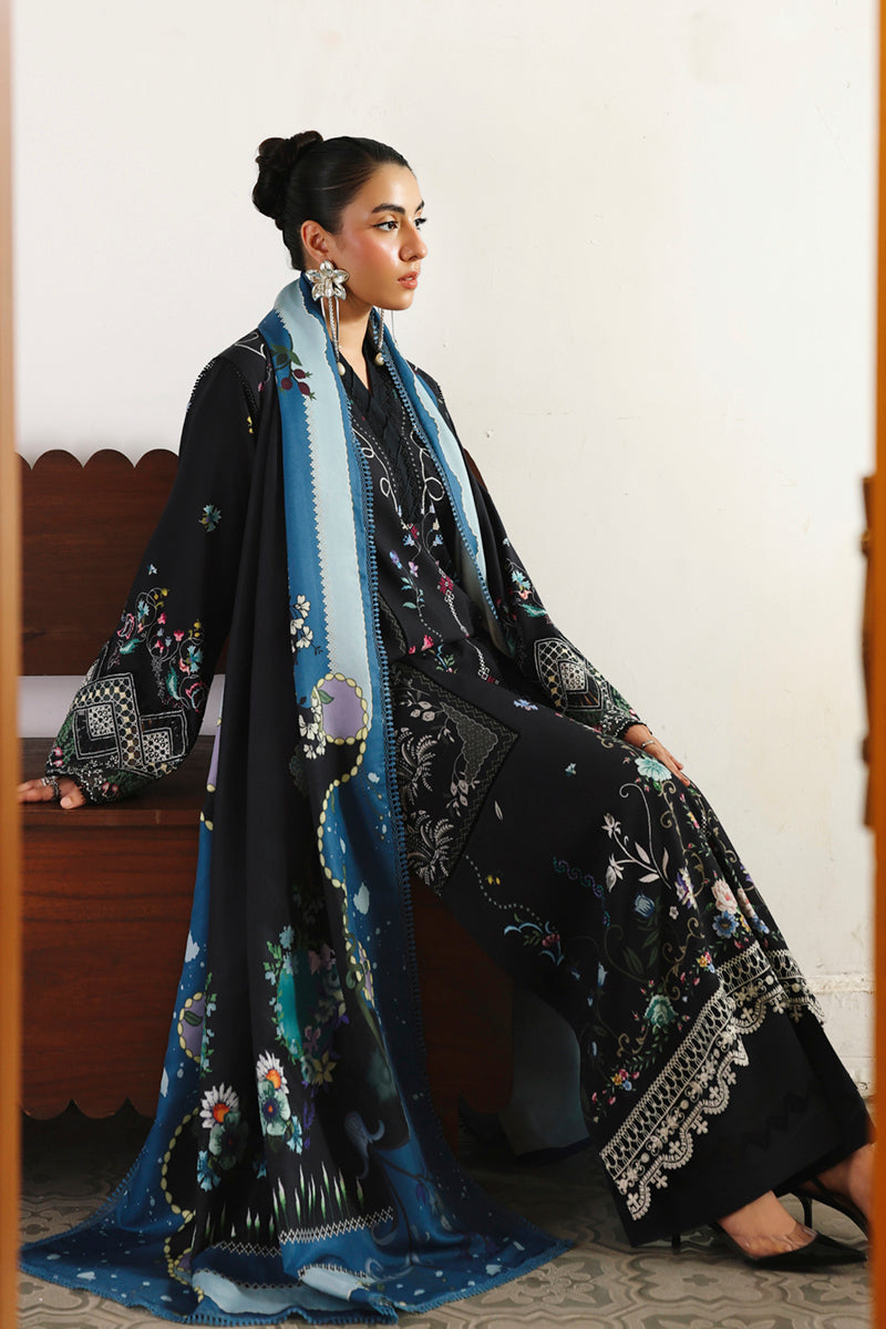 Qalamkar QPrints Unstitched Jacquard Weaved 3Pc Suit QW-06B SKYE