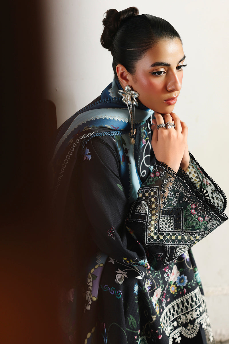 Qalamkar QPrints Unstitched Jacquard Weaved 3Pc Suit QW-06B SKYE