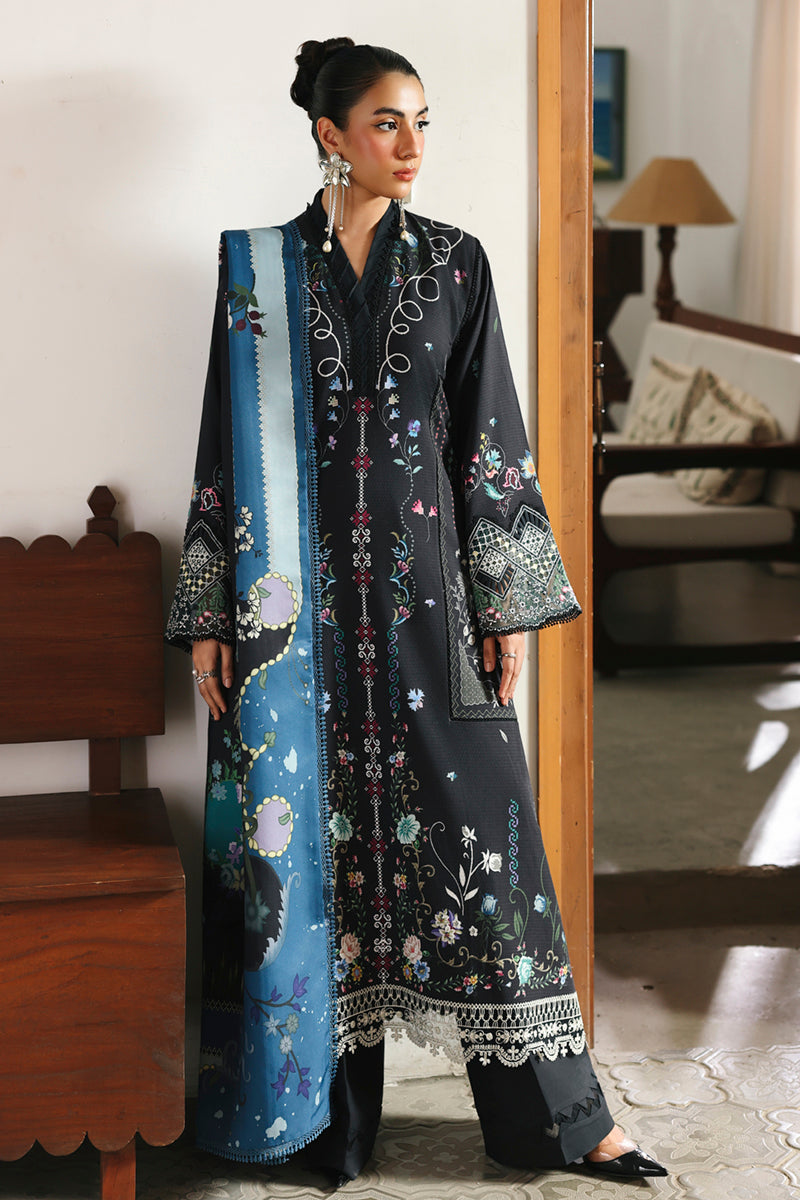 Qalamkar QPrints Unstitched Jacquard Weaved 3Pc Suit QW-06B SKYE