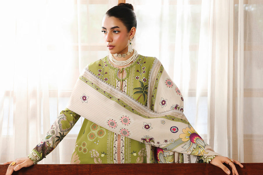 Qalamkar QPrints Unstitched Jacquard Weaved 3Pc Suit QW-07B TAHLIA