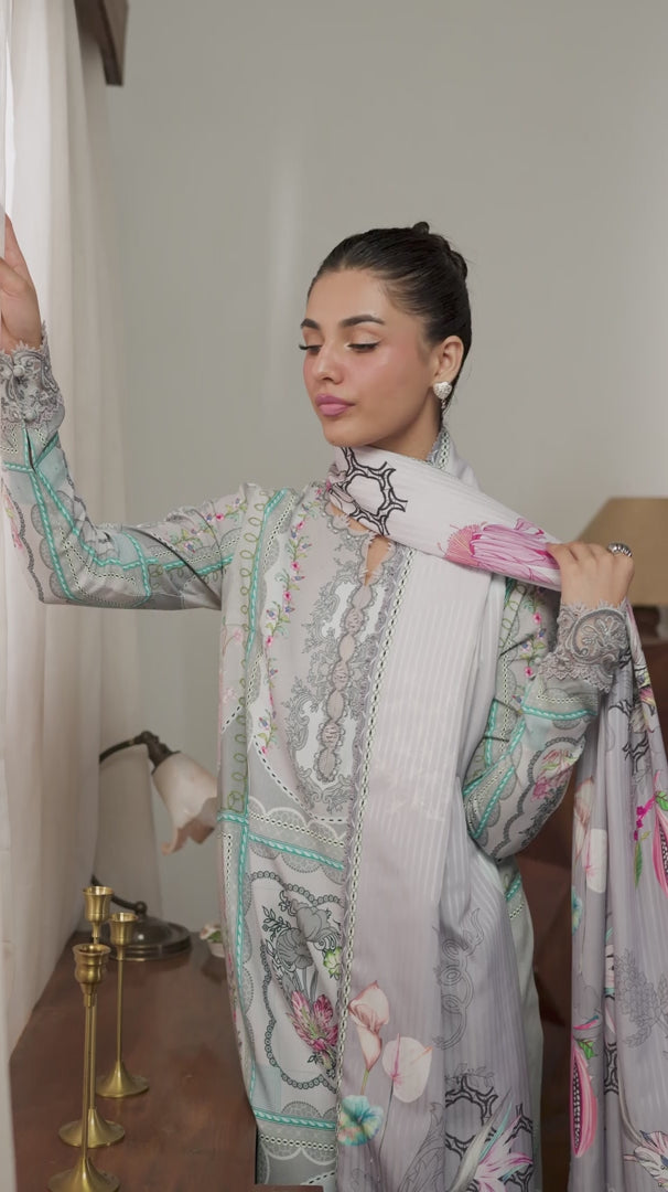 Qalamkar QPrints Unstitched Jacquard Weaved 3Pc Suit QW-08A MARLA