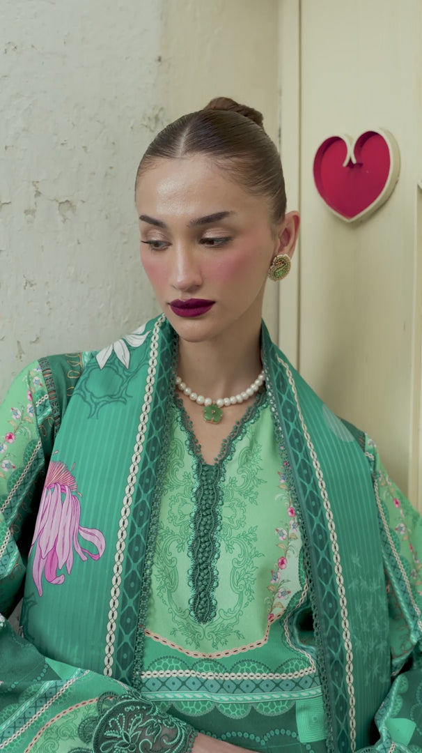 Qalamkar QPrints Unstitched Jacquard Weaved 3Pc Suit QW-08B ANIKA