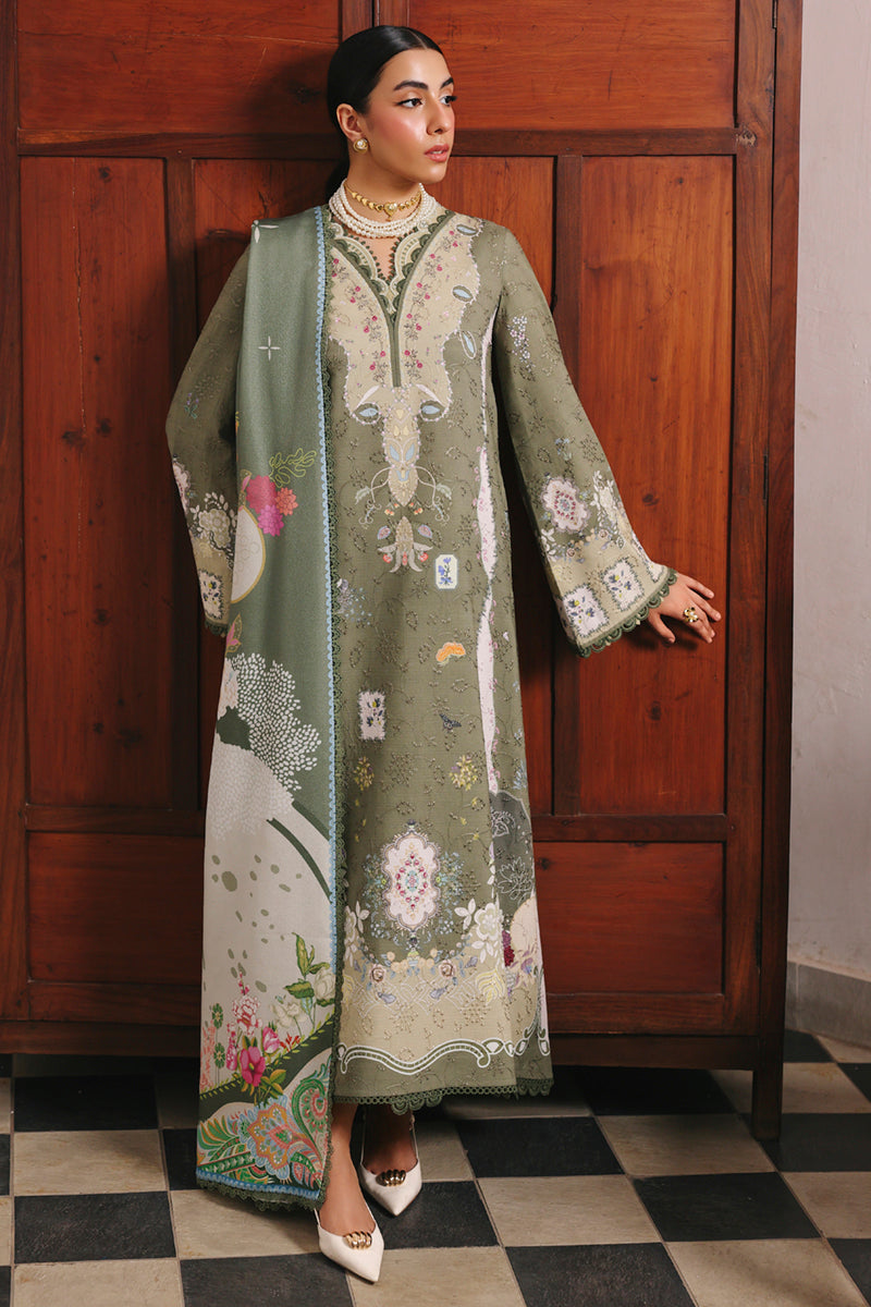Qalamkar QPrints Unstitched Jacquard Weaved 3Pc Suit QW-09A KHANZA