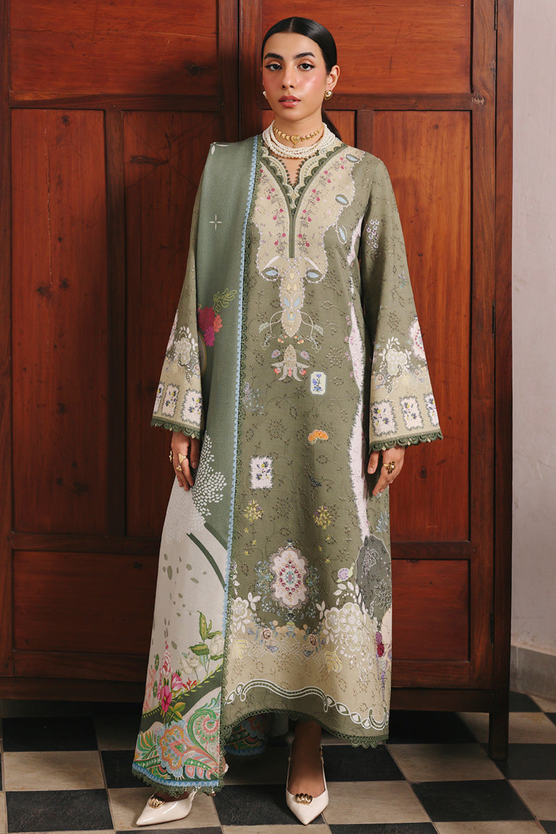 Qalamkar QPrints Unstitched Jacquard Weaved 3Pc Suit QW-09A KHANZA