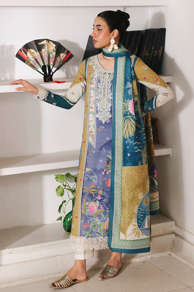 Qalamkar QPrints Unstitched Jacquard Weaved 3Pc Suit QW-10A ALINA