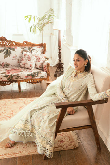 Qalamkar Luxury Lawn Unstitched Embroidered 3Pc Suit SB-08 Rimsha