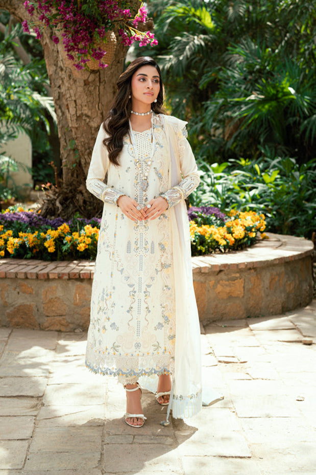 Qalamkar Luxury Lawn Unstitched Embroidered 3Pc Suit SB-09 Adeena