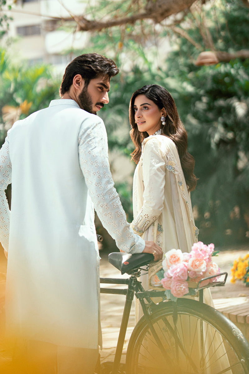 Qalamkar Luxury Lawn Unstitched Embroidered 3Pc Suit SB-09 Adeena