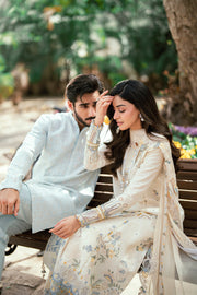 Qalamkar Luxury Lawn Unstitched Embroidered 3Pc Suit SB-09 Adeena