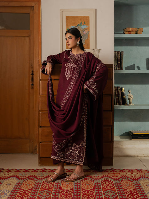 Virsa by Cinq Embroidered Karandi Unstitched 3Pc Suit - QISSA
