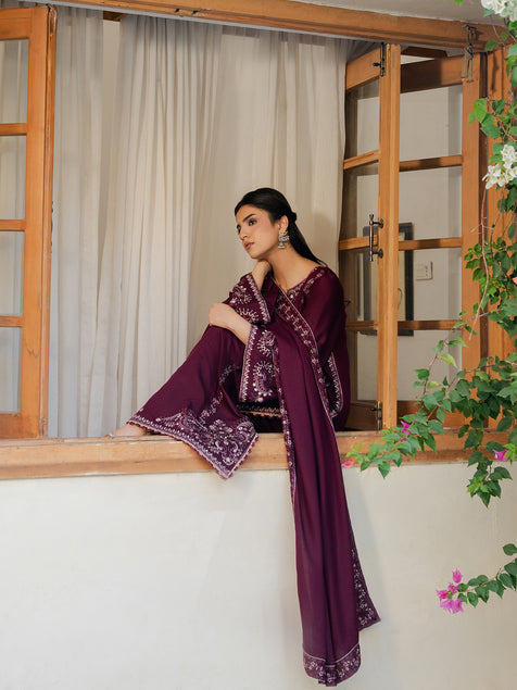 Virsa by Cinq Embroidered Karandi Unstitched 3Pc Suit - QISSA