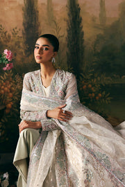 Afrozeh La Fuchsia Embroidered Organza Unstitched 3Pc Suit - Queen