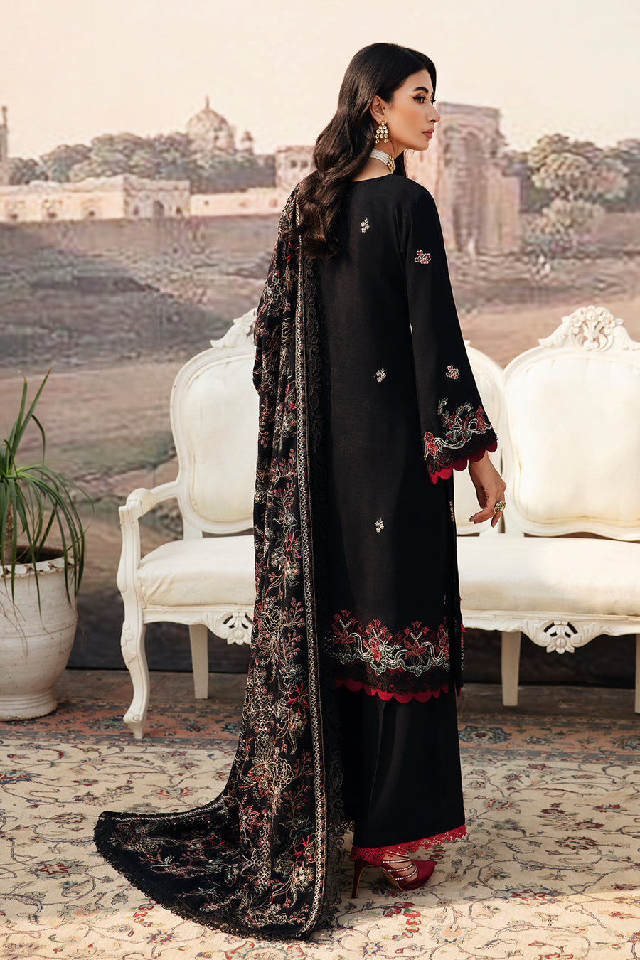 Ramsha Reet Vol-10 Embroidered Karandi Unstitched 3Pc Suit R-1003