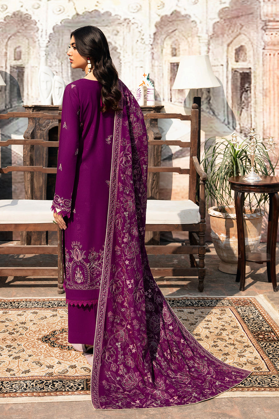 Ramsha Reet Vol-10 Embroidered Karandi Unstitched 3Pc Suit R-1004