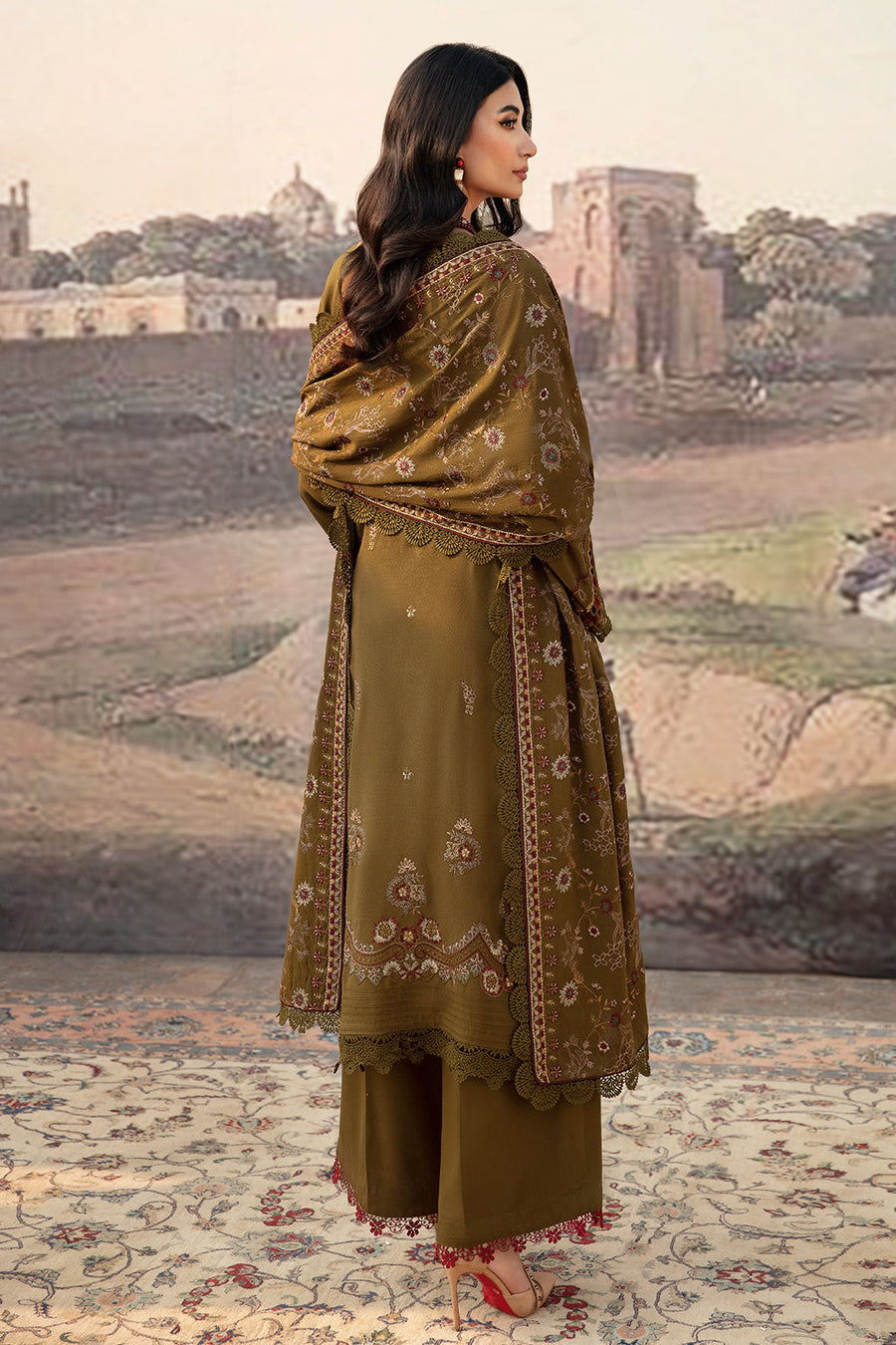 Ramsha Reet Vol-10 Embroidered Karandi Unstitched 3Pc Suit R-1009