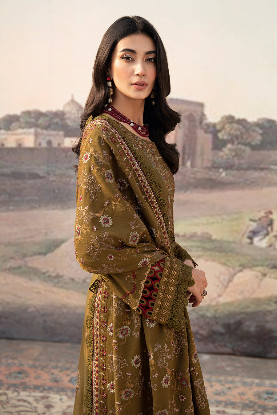 Ramsha Reet Vol-10 Embroidered Karandi Unstitched 3Pc Suit R-1009
