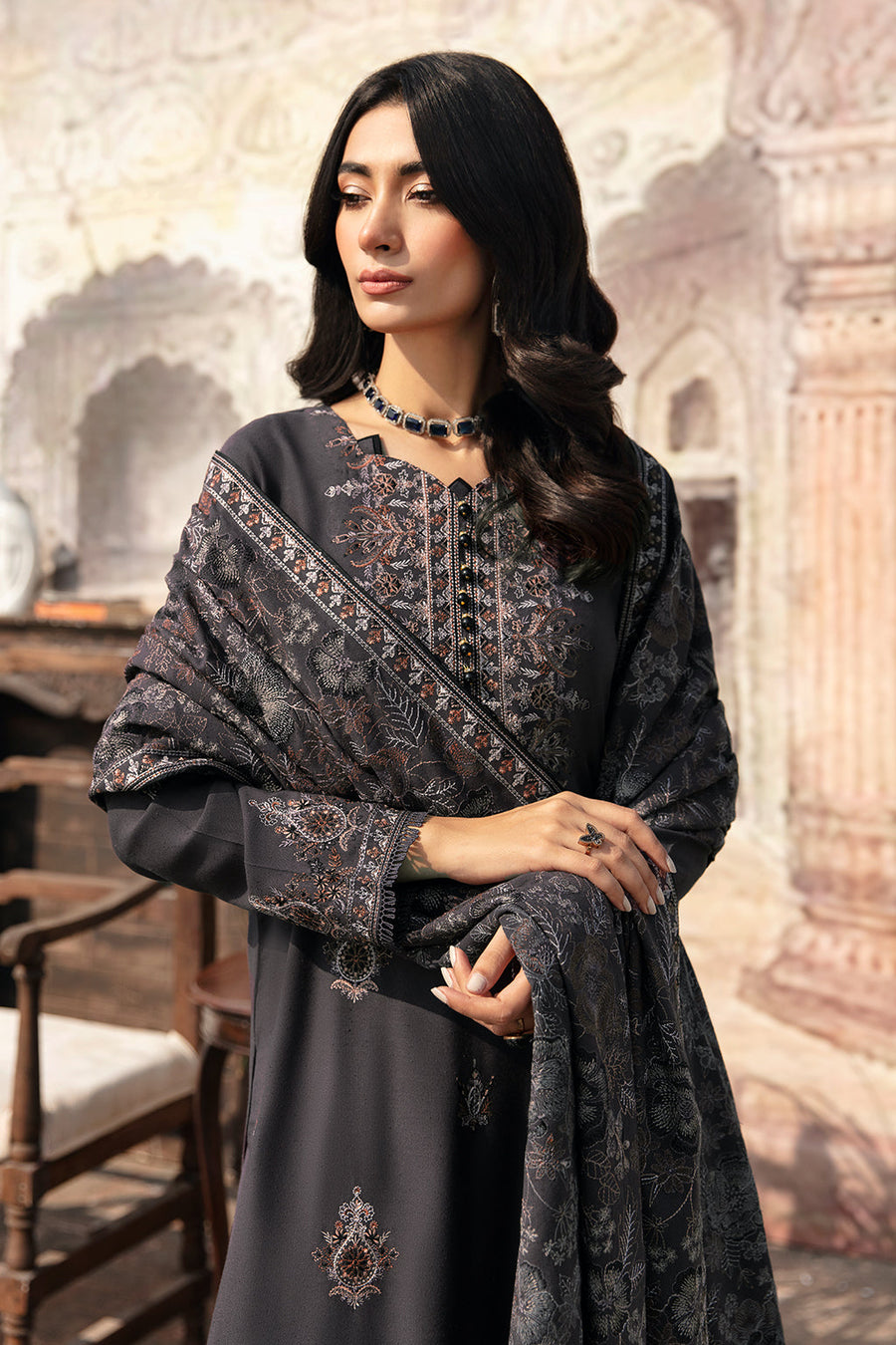 Ramsha Reet Vol-10 Embroidered Karandi Unstitched 3Pc Suit R-1010