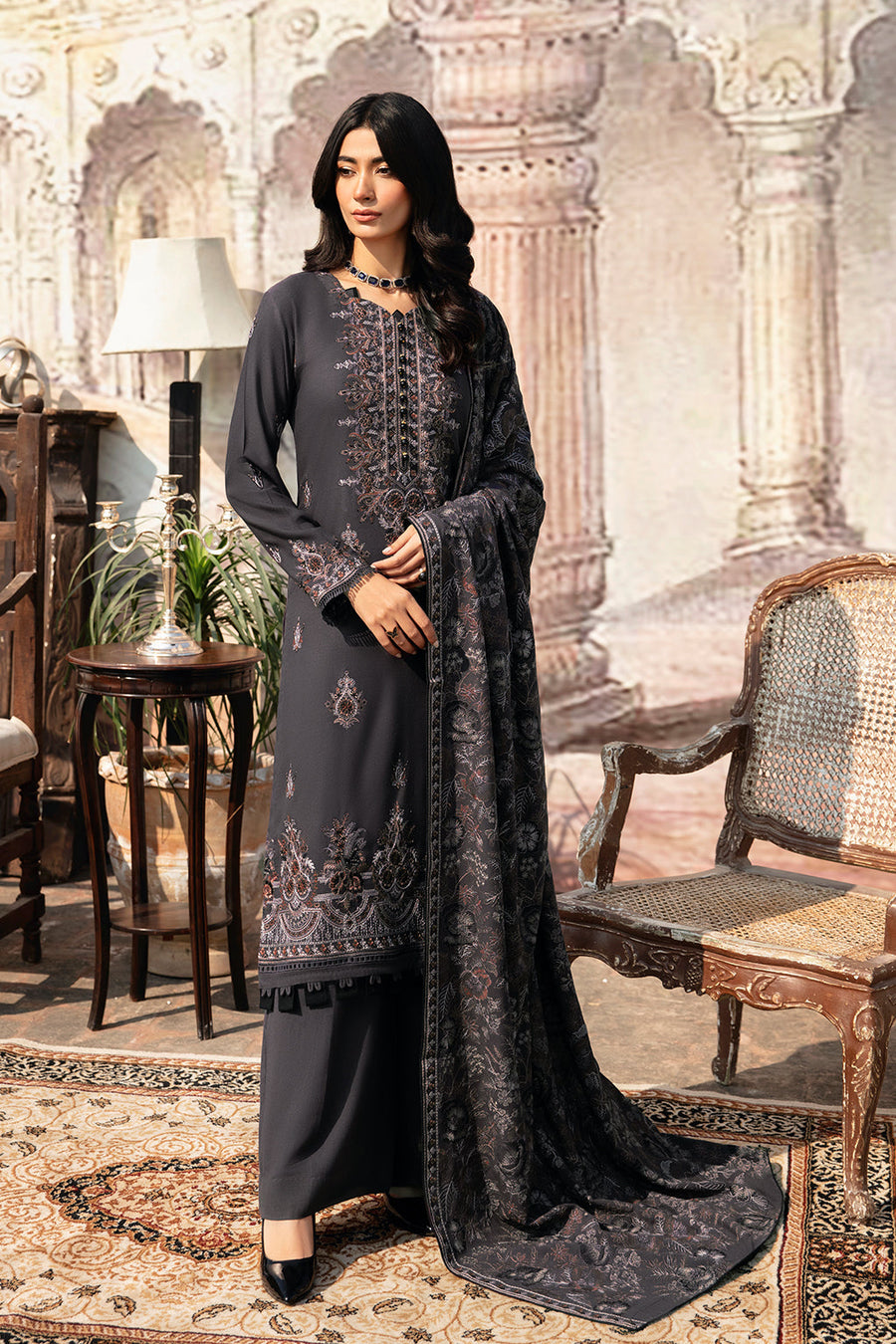 Ramsha Reet Vol-10 Embroidered Karandi Unstitched 3Pc Suit R-1010