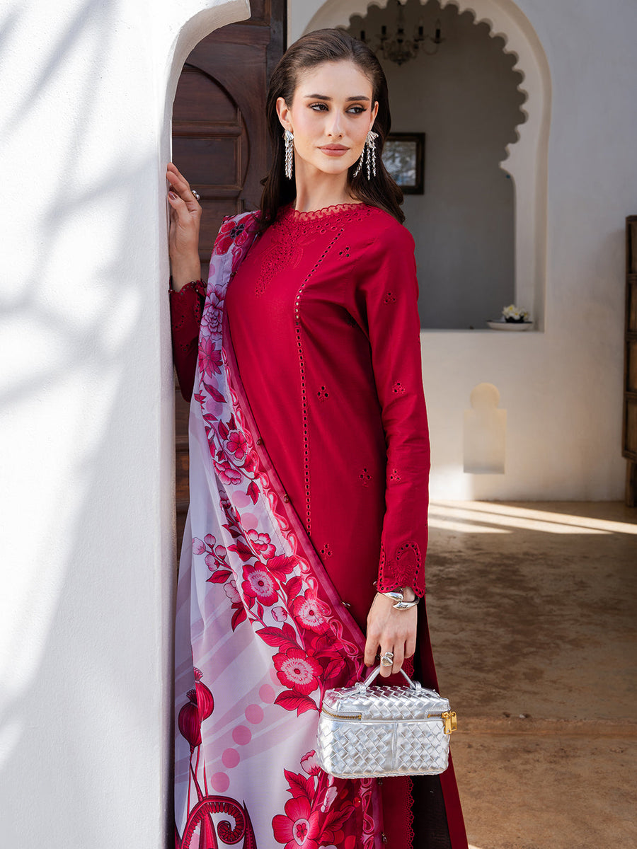 Dareen by IZEL Embroidered Luxury Lawn Unstitched 3Pc Suit - Rangrez